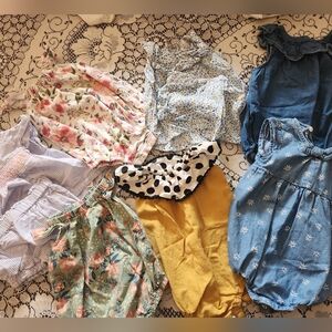 Baby girl lot, rompers/one piece.  Sizes 3-6 and 6-12